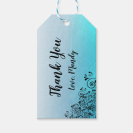 Gepersonaliseerde Aqua Blue Bedankt Cadeau Labels Cadeaulabel