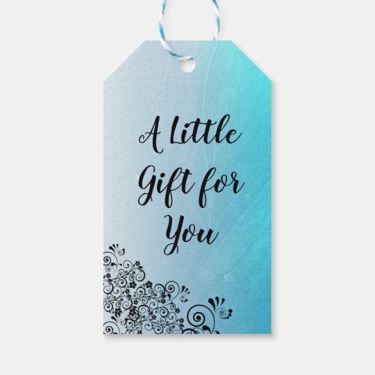 Gepersonaliseerde Aqua Blue Bedankt Cadeau Labels Cadeaulabel (Achterkant)