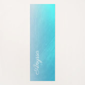 Gepersonaliseerde Aqua Blue Gradient Naam Yoga Mat (Voorkant)