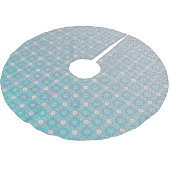Gepersonaliseerde Aqua Blue Mandala Kerstmis Kerstboom Rok (Gekanteld)