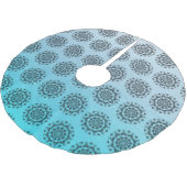 Gepersonaliseerde Aqua Blue Mandala Kerstmis Kerstboom Rok (Gekanteld)