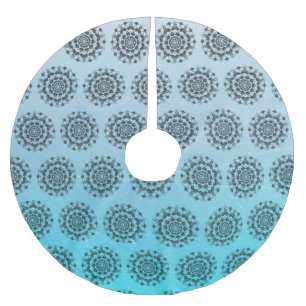 Gepersonaliseerde Aqua Blue Mandala Kerstmis Kerstboom Rok