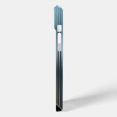 Gepersonaliseerde Aqua Blue Metallic en Zwart Case-Mate iPhone Case (Achterkant / Links)