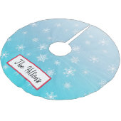 Gepersonaliseerde Aqua Blue Snowflake-kerstrok Kerstboom Rok (Gekanteld)