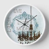 Gepersonaliseerde Aqua- en bruine luchters-klok (Voorkant)