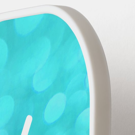 Gepersonaliseerde Aqua Glitter Monogrammed Pickleball Paddle (Links Detail)