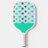Gepersonaliseerde Aqua Mid Century Modern Monogram Pickleball Paddle (Achterkant)