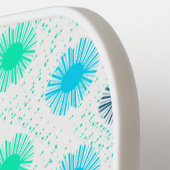 Gepersonaliseerde Aqua Mid Century Modern Monogram Pickleball Paddle (Links Detail)