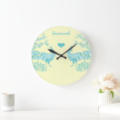 Gepersonaliseerde Aqua Peacock Vogel Wandklok (Huis)