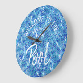 Gepersonaliseerde Aqua Tegel Welkom bij het famili Grote Klok (Hoek)