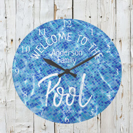 Gepersonaliseerde Aqua Tegel Welkom bij het famili Grote Klok