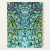 Gepersonaliseerde Aqua Vibrant Peacock Feathers We Planner (Achterkant)