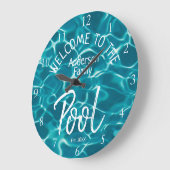 Gepersonaliseerde Aqua Water Welkom bij het famili Grote Klok (Hoek)