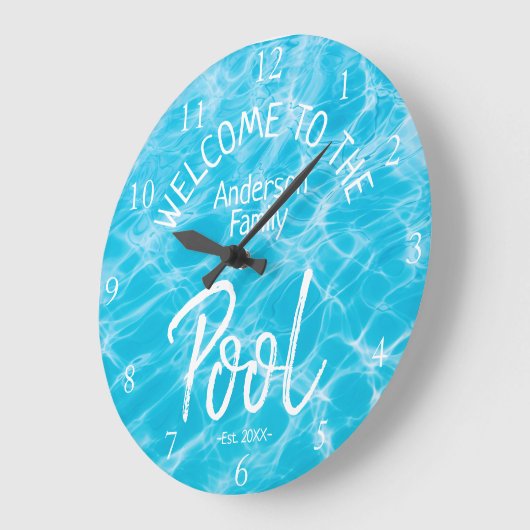 Gepersonaliseerde Aqua Water Welkom bij het famili Grote Klok (Hoek)