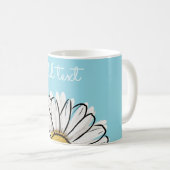 Gepersonaliseerde Aqua & Yellow Daisy Coffee Mok (Voorkant rechts)