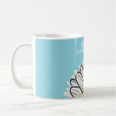 Gepersonaliseerde Aqua & Yellow Daisy Coffee Mok (Links)