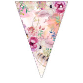 Gepersonaliseerde aquarel Bloemen Party Bunting Vlaggetjes (Tweede vlag)