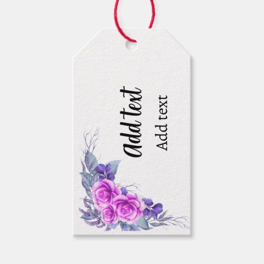 Gepersonaliseerde aquarel bloemontwerp cadeaulabel (Voorkant)