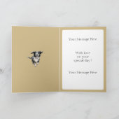 Gepersonaliseerde aquarel border collie kaart (Binnen)