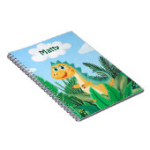 Gepersonaliseerde aquarel dinosaurus jongens schoo notitieboek (Rechterzijde)
