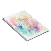 Gepersonaliseerde aquarel Harp Notitieboek (Rechterzijde)