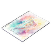 Gepersonaliseerde aquarel Harp Notitieboek (Linkerzijde)