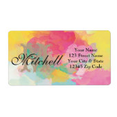 Gepersonaliseerde aquarel verzending adresetikette etiket (Voorkant)