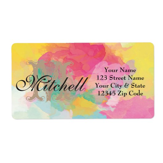 Gepersonaliseerde aquarel verzending adresetikette etiket (Voorkant)