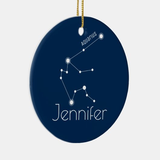 Gepersonaliseerde Aquarius Constellation Ornament (Rechts)