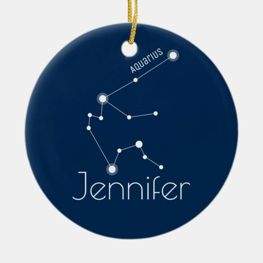 Gepersonaliseerde Aquarius Constellation Ornament (Voorkant)