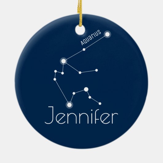 Gepersonaliseerde Aquarius Constellation Ornament (Achterkant)