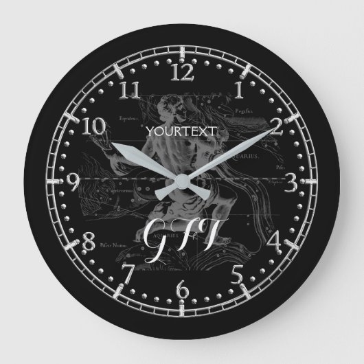 Gepersonaliseerde  aquarius constellation Zodiac Grote Klok (Voorkant)