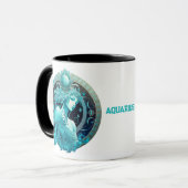 Gepersonaliseerde Aquarius Zodiac Astrology Birthd Mok (Voorkant links)