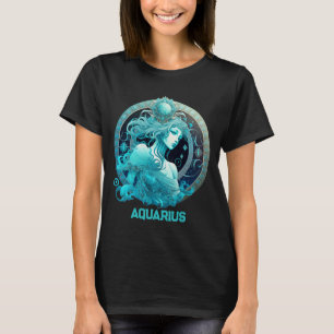 Gepersonaliseerde Aquarius Zodiac Astrology Birthd T-shirt