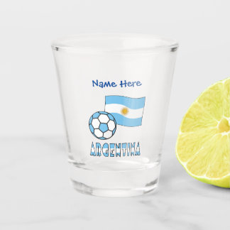 Gepersonaliseerde Argentijnse vlag en voetbal  Shot Glas