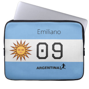 Gepersonaliseerde Argentijnse Voetbal Fan Uitrusti Laptop Sleeve