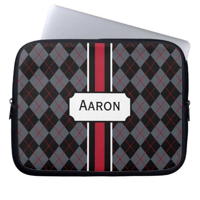 Gepersonaliseerde Argyle-laptoptas Laptop Sleeve (Voorkant)