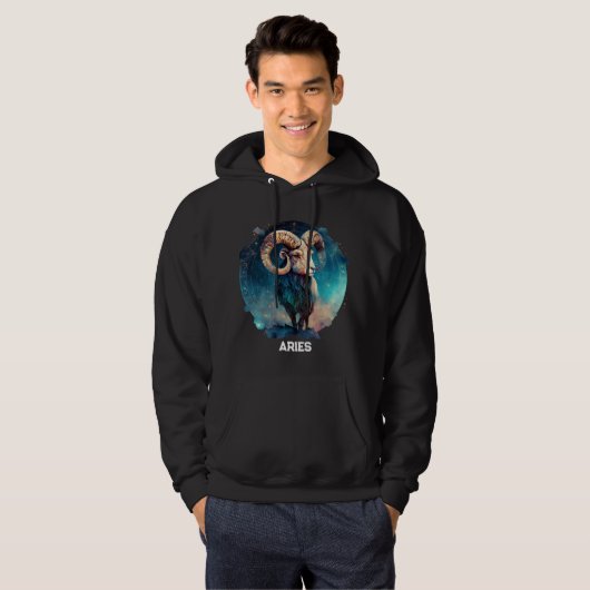 Gepersonaliseerde Aries dierentuin astrologie Ram  Hoodie (Voorkant volledig)