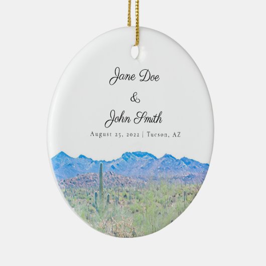 Gepersonaliseerde Arizona Desert Keramisch Ornament (Rechts)