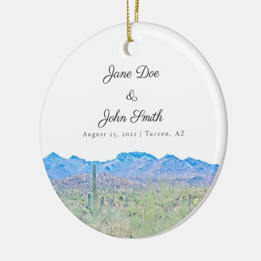 Gepersonaliseerde Arizona Desert Keramisch Ornament (Links)