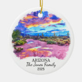 Gepersonaliseerde Arizona State Kerstmis Keramisch Ornament (Voorkant)