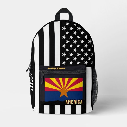 Gepersonaliseerde Arizona Vlag tas, Amerikaanse Vl Bedrukte Rugzak (Voorkant)
