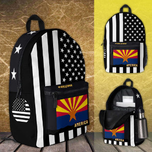 Gepersonaliseerde Arizona Vlag tas, Amerikaanse Vl Bedrukte Rugzak