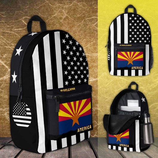 Gepersonaliseerde Arizona Vlag tas, Amerikaanse Vl Bedrukte Rugzak
