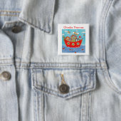 Gepersonaliseerde Ark van Noach Vierkante Button 5,1 Cm (In situ)
