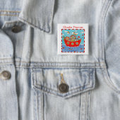 Gepersonaliseerde Ark van Noach Vierkante Button 5,1 Cm (In situ)