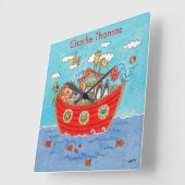 Gepersonaliseerde Ark van Noach Vierkante Klok (Hoek)