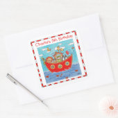 Gepersonaliseerde Ark van Noach Vierkante Sticker (Envelop)