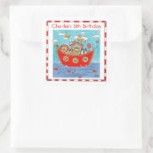 Gepersonaliseerde Ark van Noach Vierkante Sticker (Tas)