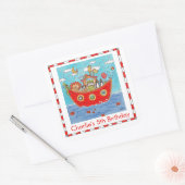 Gepersonaliseerde Ark van Noach Vierkante Sticker (Envelop)